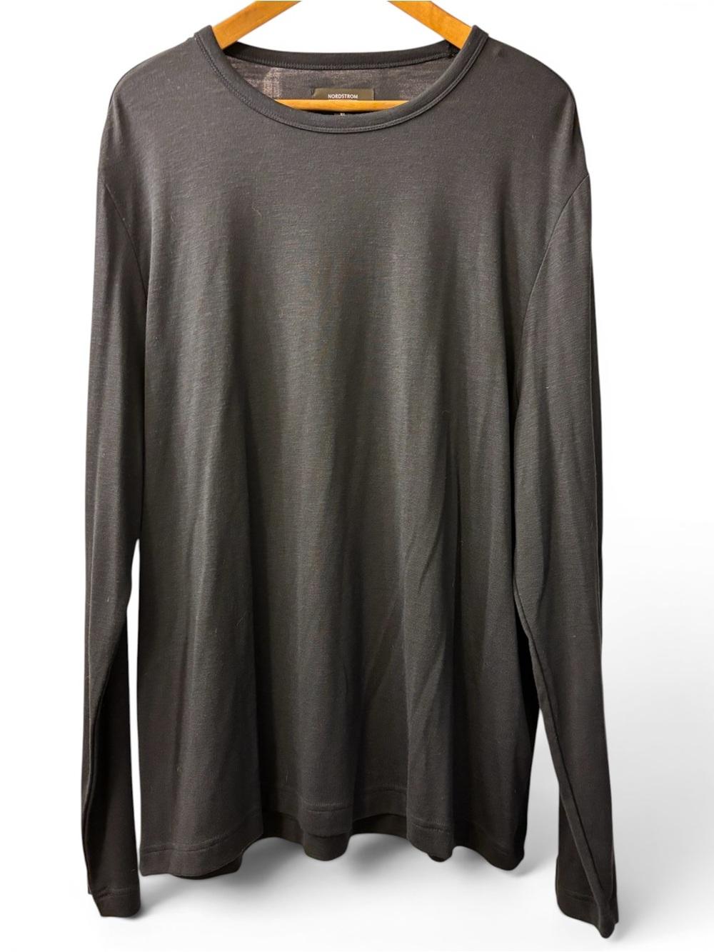Nordstrom Long-Sleeve Crew Neck Shirt in Navy Blue.